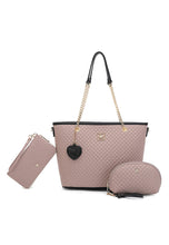 Load image into Gallery viewer, Women's 3 In 1 Quilted Bag + Pouch + Long Purse - HHP 3876