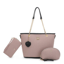 Load image into Gallery viewer, Women's 3 In 1 Quilted Bag + Pouch + Long Purse - HHP 3876