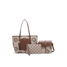 Load image into Gallery viewer, Women's 3 in 1  Monogram Tote Bag + Sling Bag + Pouch - NEX 1328