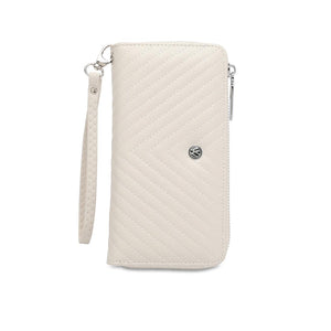 Women's RFID Zipper Long Wallet / Purse With Detachable Wrist Strap And Coin Compartment - KP 008