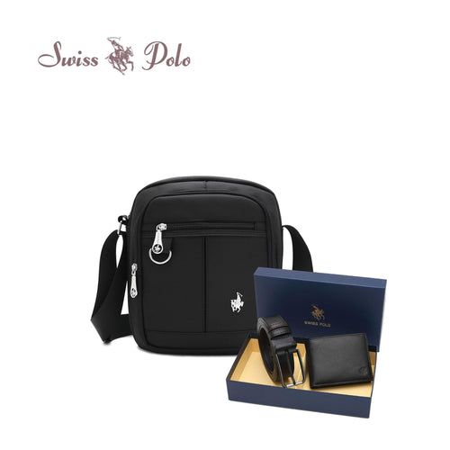 Men's Gift Set - Sling Bag + Genuine Leather Wallet + Belt - SGS 563-4