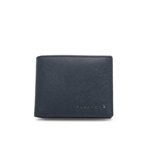 Men's Genuine Leather RFID Blocking Fortune Blue Wallet - PW 277