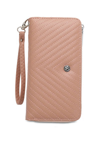 Women's RFID Zipper Long Wallet / Purse With Detachable Wrist Strap And Coin Compartment - KP 008