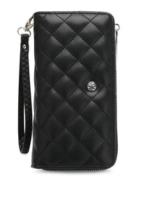 Women's RFID Zipper Long Wallet / Purse With Detachable Wrist Strap And Coin Compartment - KP 007