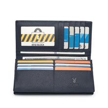 Load image into Gallery viewer, Men&#39;s Genuine Leather RFID Blocking Fortune Blue Wallet - PW 277