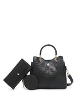 Load image into Gallery viewer, Women&#39;s 3-In-1 Croc Embossed Handbag + Pouch + Coin Case - HGY 1885