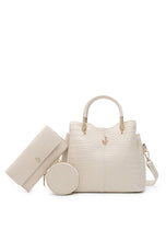 Load image into Gallery viewer, Women&#39;s 3-In-1 Croc Embossed Handbag + Pouch + Coin Case - HGY 1885