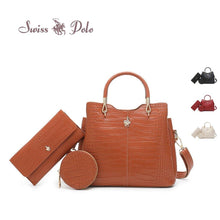 Load image into Gallery viewer, Women&#39;s 3-In-1 Croc Embossed Handbag + Pouch + Coin Case - HGY 1885