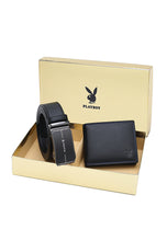 Load image into Gallery viewer, Playboy Gift Set - Genuine Leather RFID Wallet + 35mm Automatic Buckle Belt - PGS 441