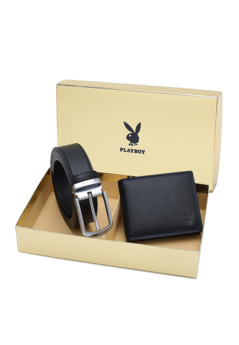 Gift Set - Genuine Leather RFID Wallet + 35mm Pin Belt - PGS 446