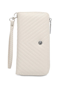 Women's RFID Zipper Long Wallet / Purse With Detachable Wrist Strap And Coin Compartment - KP 008