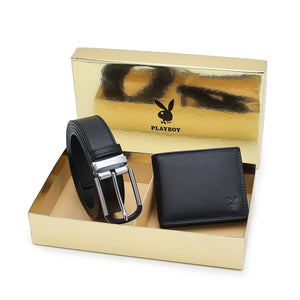 Gift Set - Genuine Leather RFID Wallet + 35mm Pin Belt - PGS 443