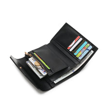 Load image into Gallery viewer, Women&#39;s Tri Fold Leather Short Purse / Wallet With Coin Compartment - KP 013