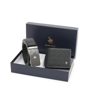 Men's Gift Set - RFID Bifold Wallet + Automatic Belt - SGS 558