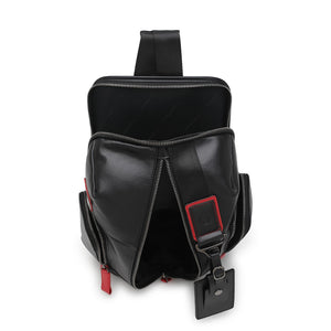 Men's Leather Chest Bag / Sling Bag / Backpack - VVV 10015