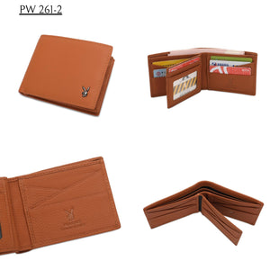 Men's Genuine Leather RFID Blocking Bi Fold Long / Short Wallet - PW 261