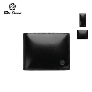 Wild Channel Men's Genuine Leather RFID Blocking Bi Fold Wallet - NW 008