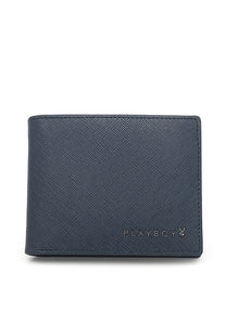 Men's Genuine Leather RFID Blocking Fortune Blue Wallet - PW 277