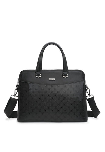 Women's Monogram Top Handle Bag / Sling Bag / Crossbody Bag / Briefcase - Black