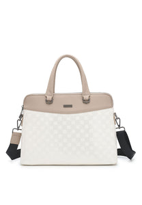 Women's Monogram Top Handle Bag / Sling Bag / Crossbody Bag / Briefcase - White
