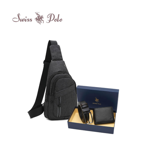 Gift Set  Leather Wallet + 35mm Automatic Belt + Chest Bag-SGS 563