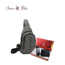 Load image into Gallery viewer, Men&#39;s Gift Set - Chest Bag + Genuine Leather Wallet + Belt Gift Set - SGS 548