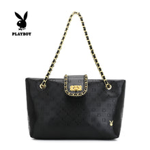 Load image into Gallery viewer, Playboy Ladies Monogram Tote Bag with Chain Crossbody Bag
