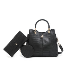 Load image into Gallery viewer, Women&#39;s 3-In-1 Croc Embossed Handbag + Pouch + Coin Case - HGY 1885