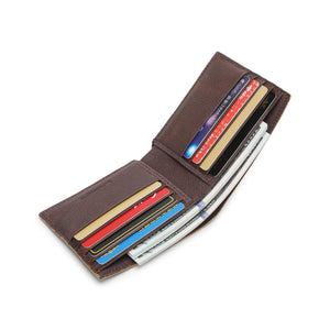 Men's Genuine Leather RFID Short Wallet - VWW 134