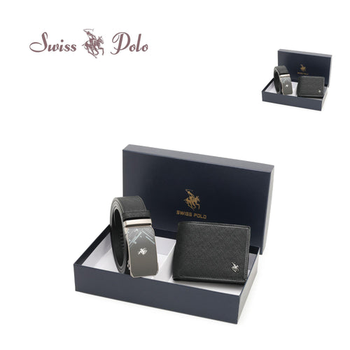 Men's Gift Set - RFID Bifold Wallet + Automatic Belt - SGS 558