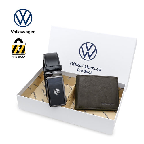 Bundle Deal 2 In 1 Gift Set Box For Men (RFID Genuine Leather Wallet +  Genuine Leather Automatic Belt)-VGS 277