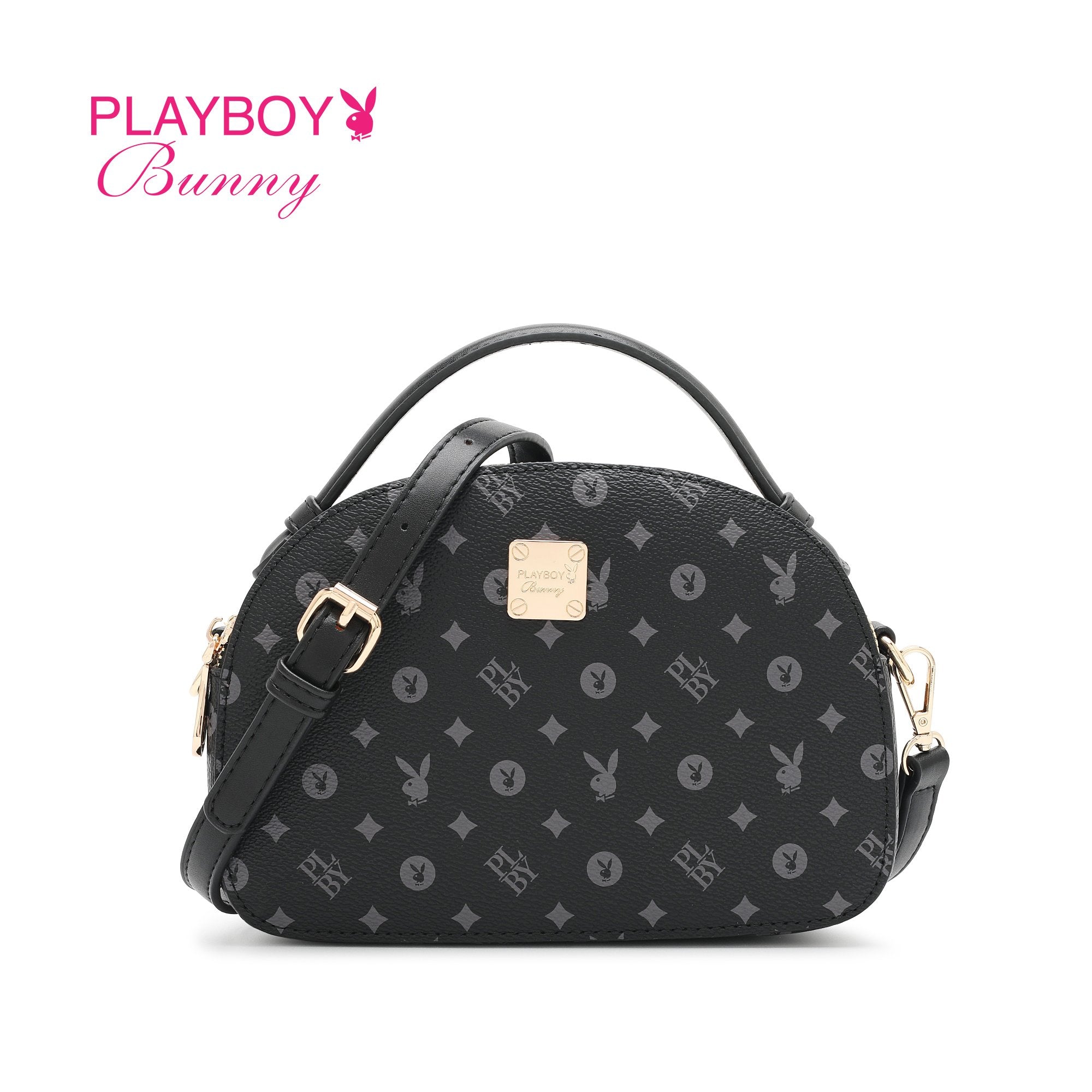 PLAYBOY BUNNY Ladies Monogram Sling Bag BRZ 7621 Multi Color Black