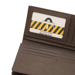 WILD CHANNEL GENUINE LEATHER RFID LONG WALLET NW 001-1 KHAKI