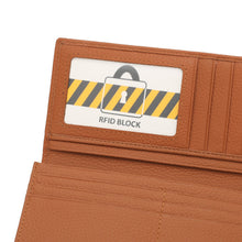 Load image into Gallery viewer, WILD CHANNEL GENUINE LEATHER RFID LONG WALLET NW 002-1 LIGHT BROWN