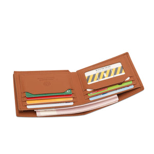 WILD CHANNEL GENUINE LEATHER RFID SHORT WALLET NW 002-2 LIGHT BROWN