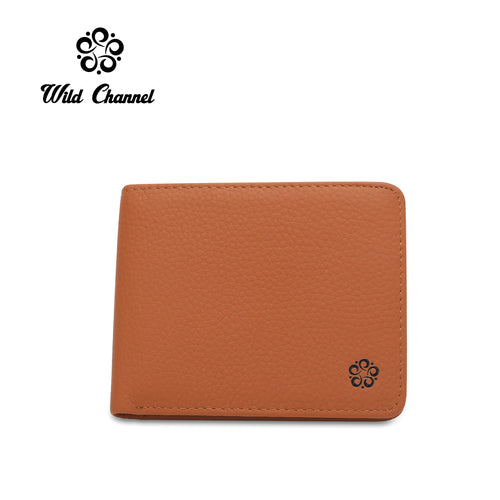 WILD CHANNEL GENUINE LEATHER RFID SHORT WALLET NW 002-4 LIGHT BROWN