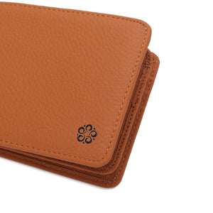 WILD CHANNEL GENUINE LEATHER RFID SHORT WALLET NW 002-4 LIGHT BROWN