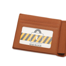 Load image into Gallery viewer, WILD CHANNEL GENUINE LEATHER RFID SHORT WALLET NW 002-5 LIGHT BROWN