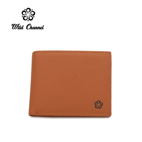 WILD CHANNEL GENUINE LEATHER RFID SHORT WALLET NW 002-6 LIGHT BROWN