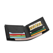 Load image into Gallery viewer, WILD CHANNEL GENUINE LEATHER RFID SHORT WALLET NW 007-2 BLACK