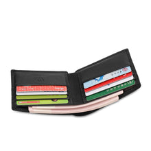 Load image into Gallery viewer, WILD CHANNEL GENUINE LEATHER RFID SHORT WALLET NW 009-3 BLACK