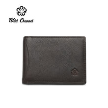 Load image into Gallery viewer, WILD CHANNEL GENUINE LEATHER RFID SHORT WALLET NW 010-1 BLACK