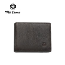 Load image into Gallery viewer, WILD CHANNEL GENUINE LEATHER RFID SHORT WALLET NW 010-3 BLACK