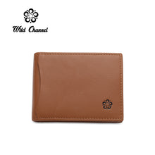 Load image into Gallery viewer, WILD CHANNEL GENUINE LEATHER RFID SHORT WALLET NW 013-1 LIGHT BROWN
