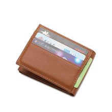 Load image into Gallery viewer, WILD CHANNEL GENUINE LEATHER RFID SHORT WALLET NW 014-1 LIGHT BROWN