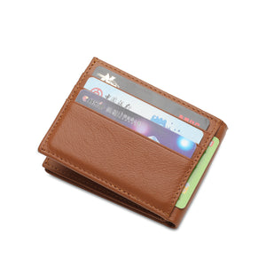WILD CHANNEL GENUINE LEATHER RFID SHORT WALLET NW 014-1 LIGHT BROWN