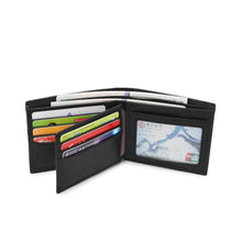 Load image into Gallery viewer, WILD CHANNEL GENUINE LEATHER RFID SHORT WALLET NW 015-3 BLACK