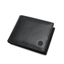 Load image into Gallery viewer, WILD CHANNEL GENUINE LEATHER RFID SHORT WALLET NW 015-4 BLACK