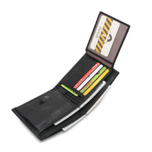 Load image into Gallery viewer, WILD CHANNEL GENUINE LEATHER RFID SHORT WALLET NW 015-6 BLACK