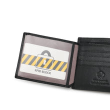 Load image into Gallery viewer, WILD CHANNEL GENUINE LEATHER RFID SHORT WALLET NW 017-1 BLACK